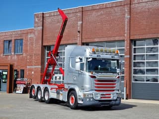 Scania R R490 8x4*4 - HIAB XR24SL58 24T hooklift - Euro 6 - Full air - Steering axle