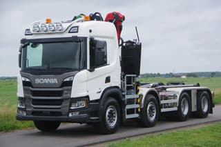 Scania P460 8x4 WSG 43-ton met Palfinger Q200Z95TR epsilon kraan en 30-tons VDL haakarm - Thumbnail 1