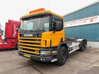 Scania P114-340 6x2 WITH MULTILIFT CONTAINERSYSTEM ONLY 80.500 KM!! ORIGINAL (10 TIRES / FULL STEEL SUSPENSION / 12 GEARS MANUAL GEARBOX / 9.000 KG. FRONT AXLE) - Thumbnail 1