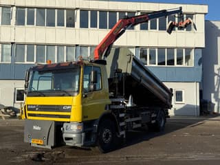 DAF CF 75.250 2004 - 4X2 + PALFINGER PK10000 + 3-SIDE TIPPER 12 TON miniatuur