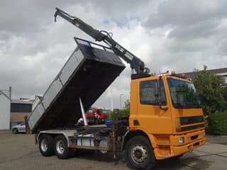 DAF 75ATI 320PK KIPPER EN 10 TON HIAB CRAINE,STEELSPRINGS